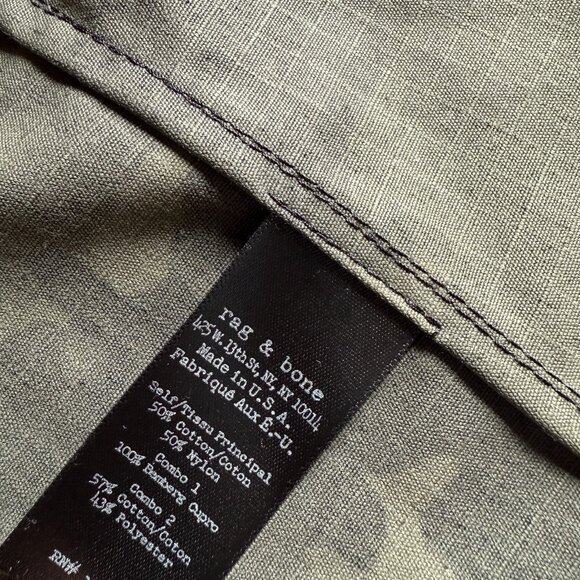 RAG & BONE New York Black Camo Zip Shirt Jacket - Size 40 - Made in USA - Picture 6 of 7